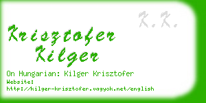 krisztofer kilger business card